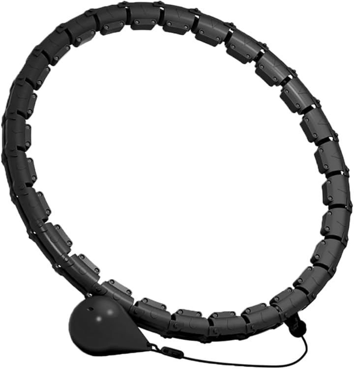 PLEAVIT 1日10分回すだけ 驚きくびれマイナス3cmフラフープ ダイエット 大人 フィットネス 脂肪燃焼 (ブラック，  160cm)