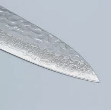 翁流 黒合板柄 口金付 17層鋼 牛刀 210