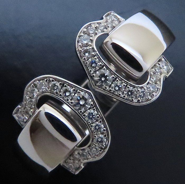 CARTIER カルティエ 2Cブークルセ リング 指輪 ダイヤモンド #55 14.5