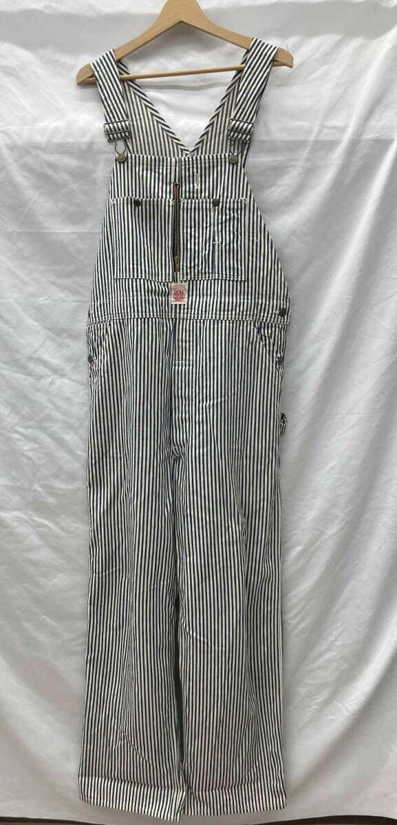 HEAD LIGHT 40 s 50 ヒッコリーストライプ 古着 オーバーオール オールインワン ストライプ サイズは商品説明参照
