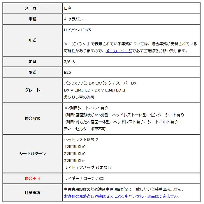 Clazzio クラッツィオ シートカバー Cool クール キャラバン E 25 H 19 9～H 24 5 EN 5265