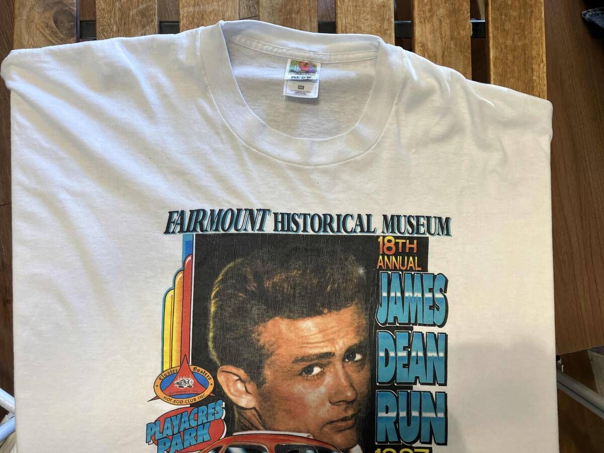 FRUIT OF THE LOOM ジェームスディーン 半袖 Tシャツ 90's FRUIT OF THE LOOM ''JAMES DEAN'' デカ版 Tシャツ 表記(L) USA製