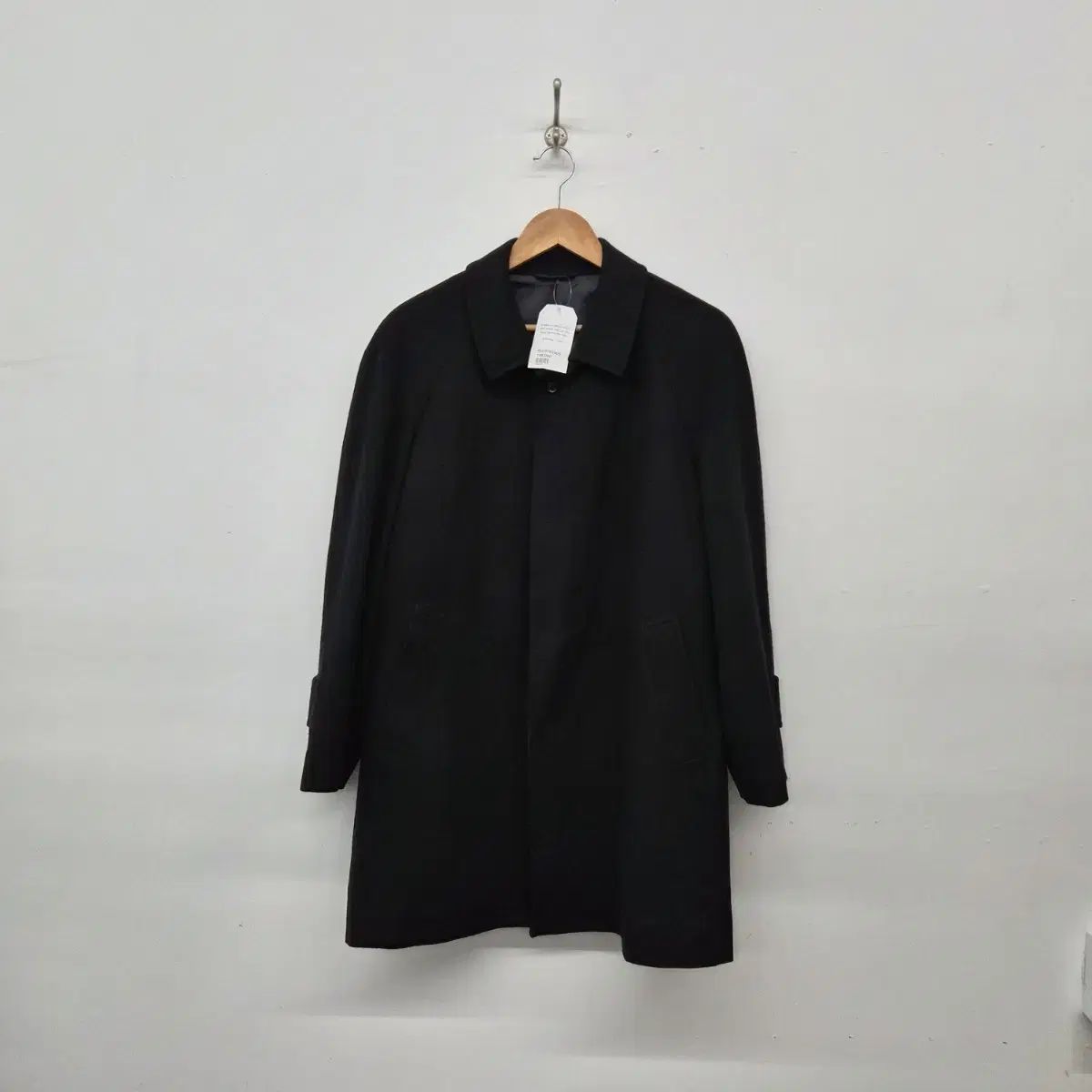 カシミア ブラック 基本 コート メンズ M