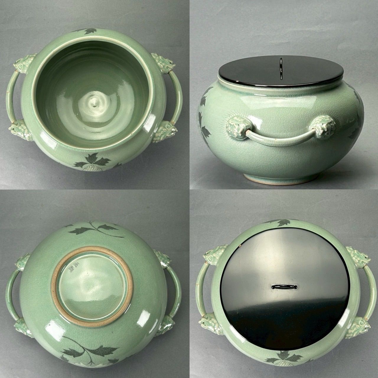 幽玄】韓国人間国宝 柳海剛 高麗 青磁象嵌雲鶴文 茶道具 - メルカリ