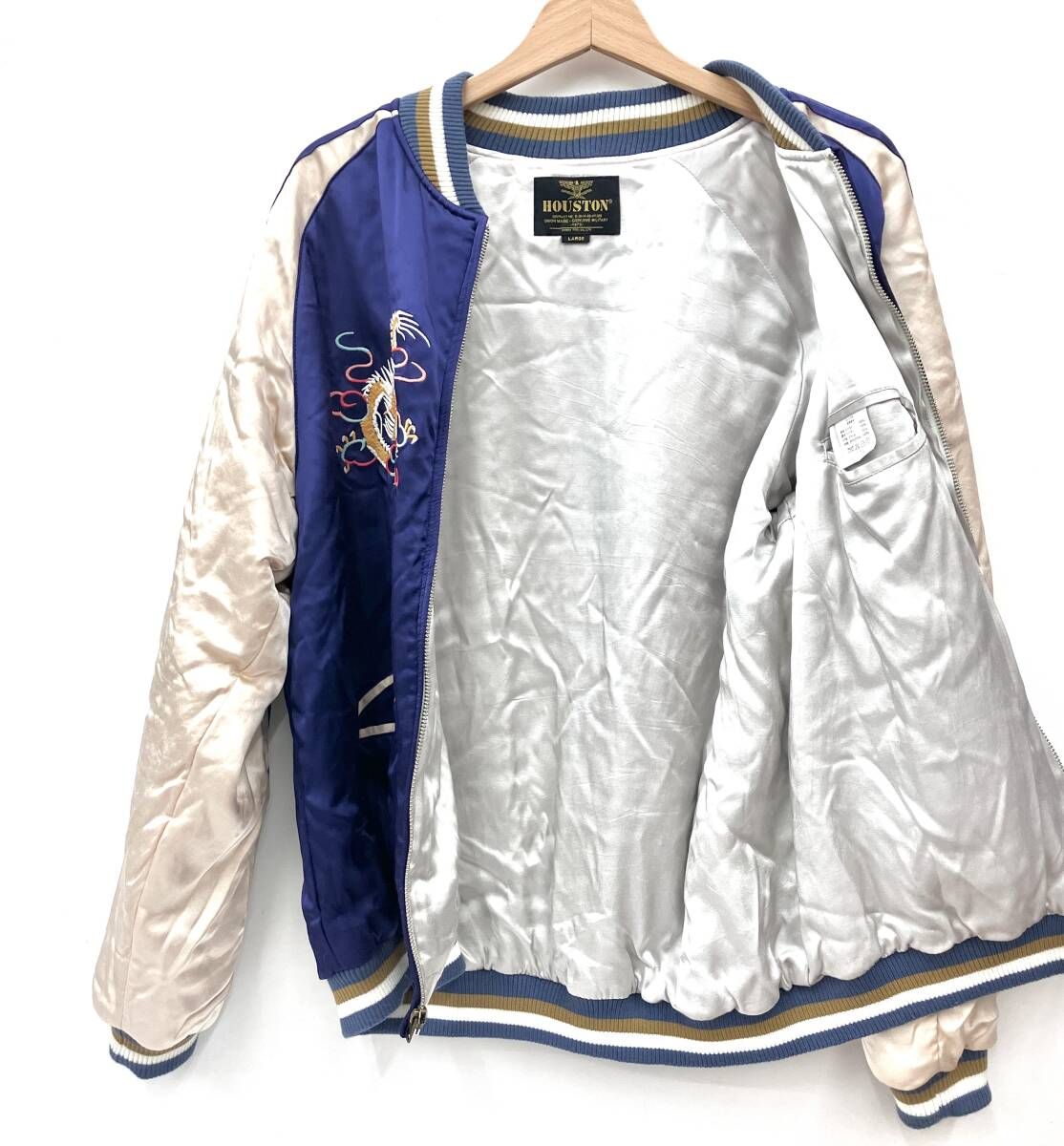 HOUSTON ヒューストン スカジャン ネイビー サイズ L