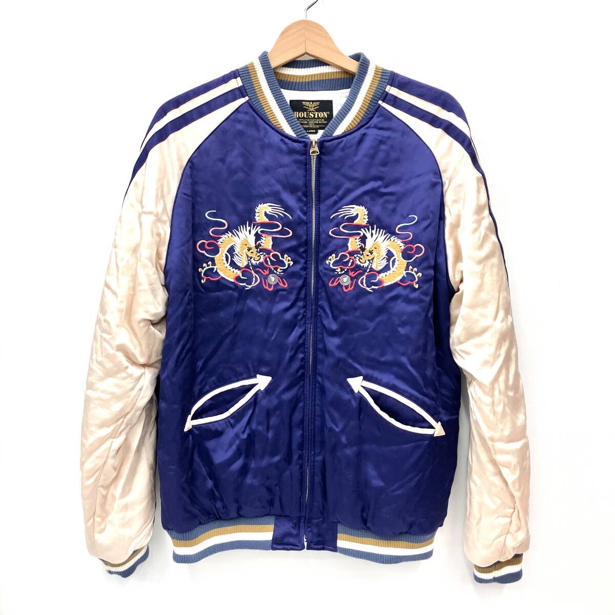 HOUSTON ヒューストン スカジャン ネイビー サイズ L