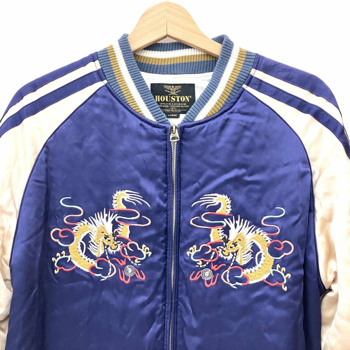 HOUSTON スカジャン Lサイズ ネイビー HOUSTON ヒューストン スカジャン ネイビー サイズ L - メルカリ