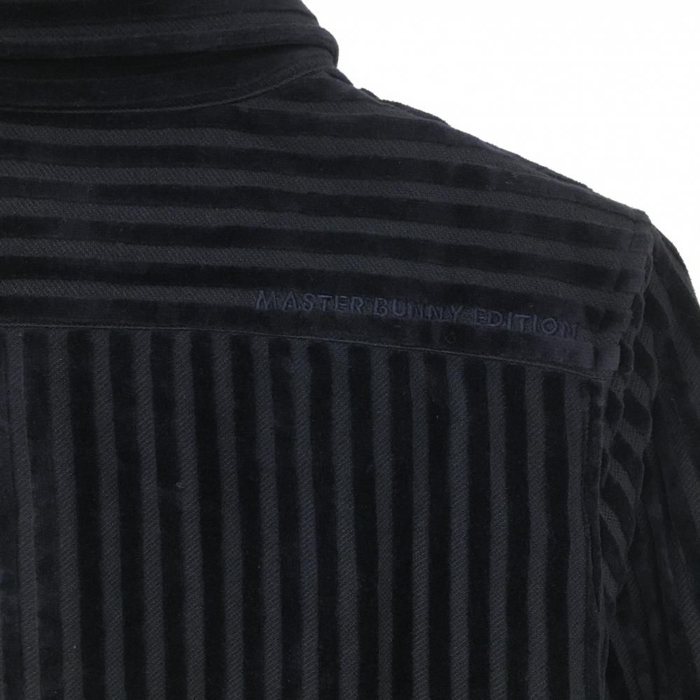 超美品】マスターバニー 長袖シャツ ダークネイビー ベロアストライプ