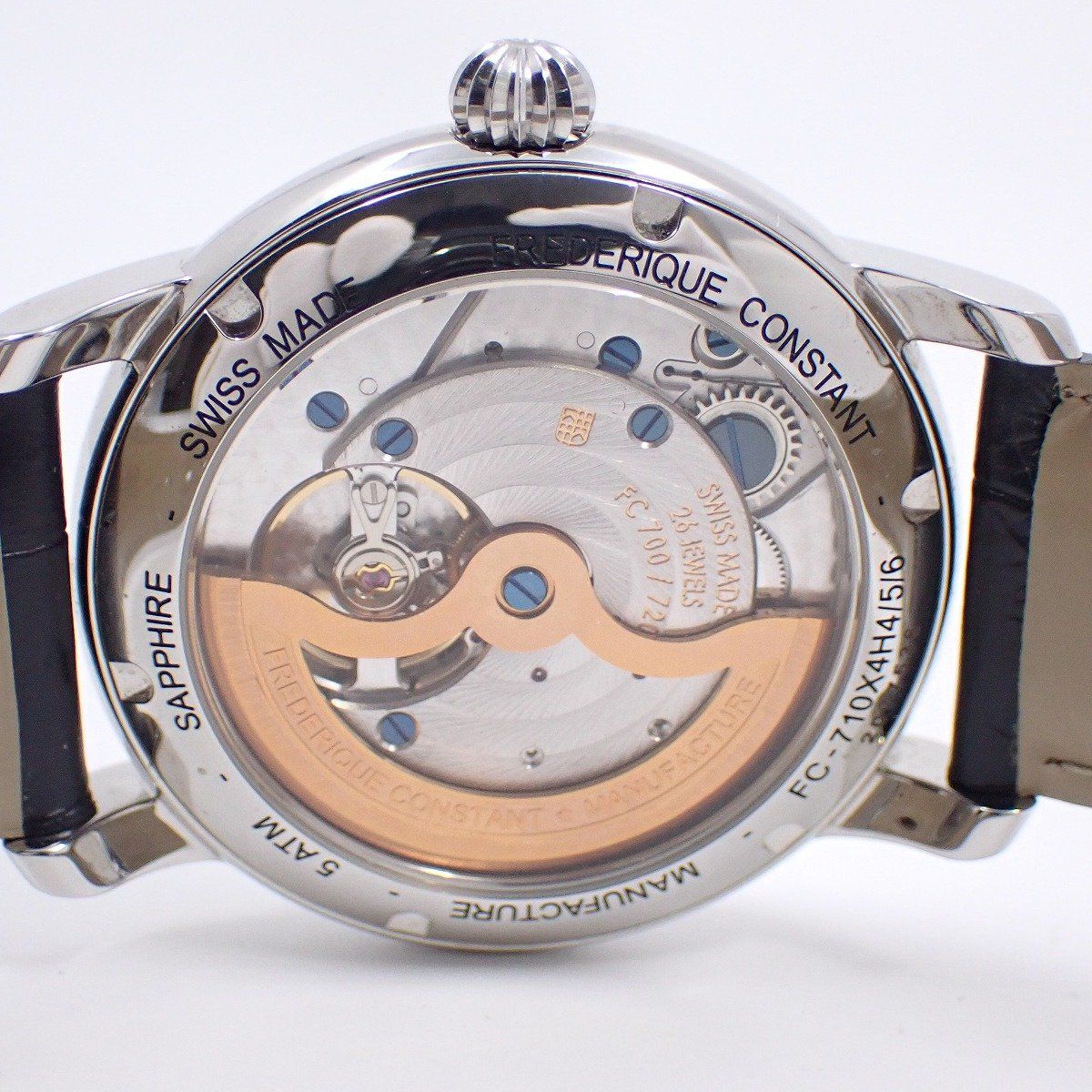  フレデリックコンスタント クラシック マニュファクチュール 自動巻き メンズ 腕時計 白文字盤 革ベルト FC 710 X 4 H 5 6 自動巻き時計 腕時計(アナログ)