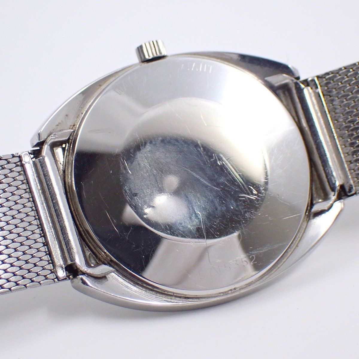  エテルナ ETERNAMATIC 3003 自動巻き メンズ 腕時計 シルバー文字盤 純正SSベルト いおき質店 トレンチコート 自動巻き時計 腕時計(アナログ)