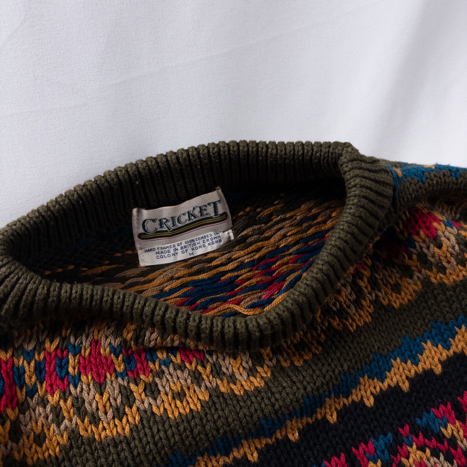 Euro Vintage 80-90s CRICKET コットン 好配色 マルチカラー フェア