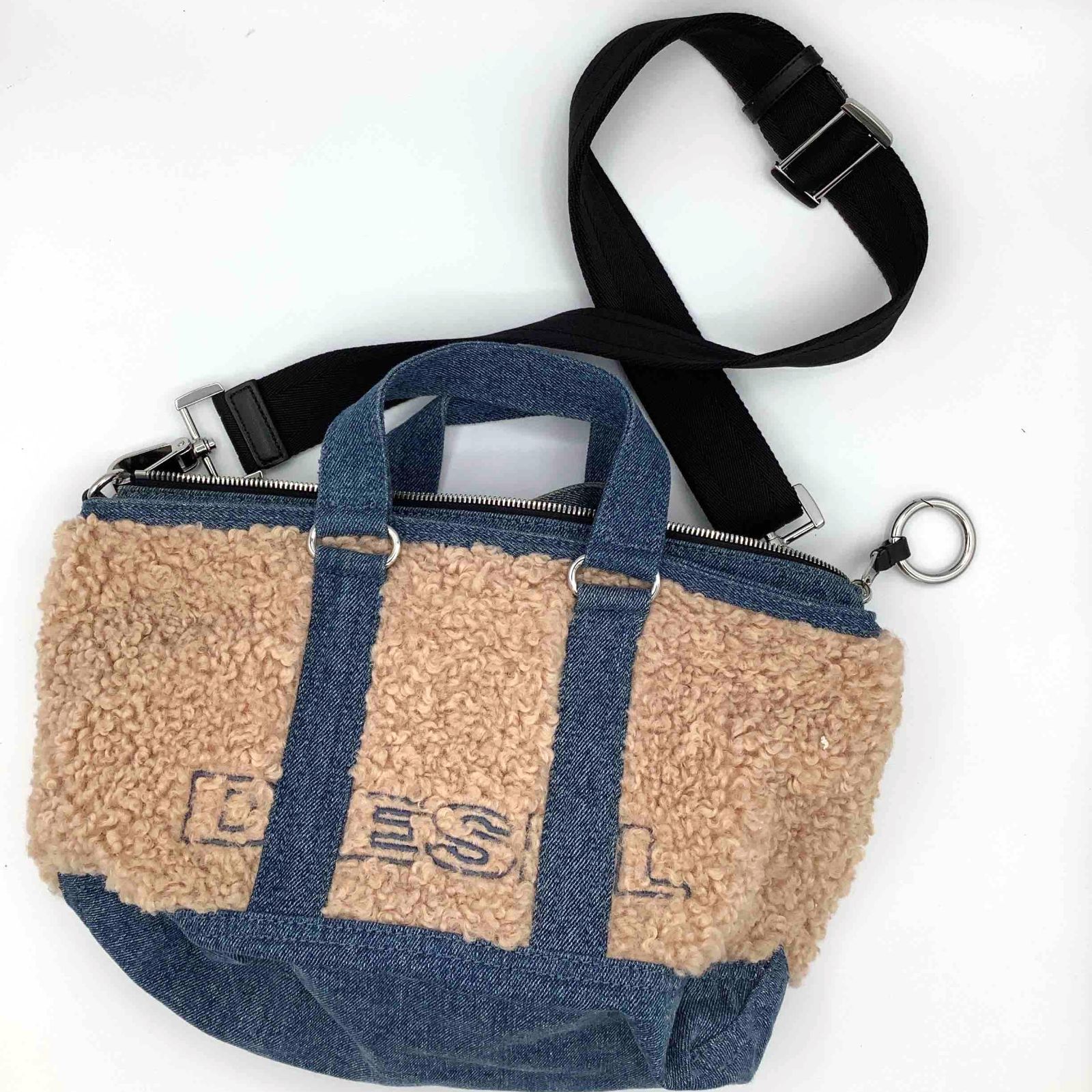 DIESEL ディーゼル デニム ボア リバーシブル トートバッグ 2WAY