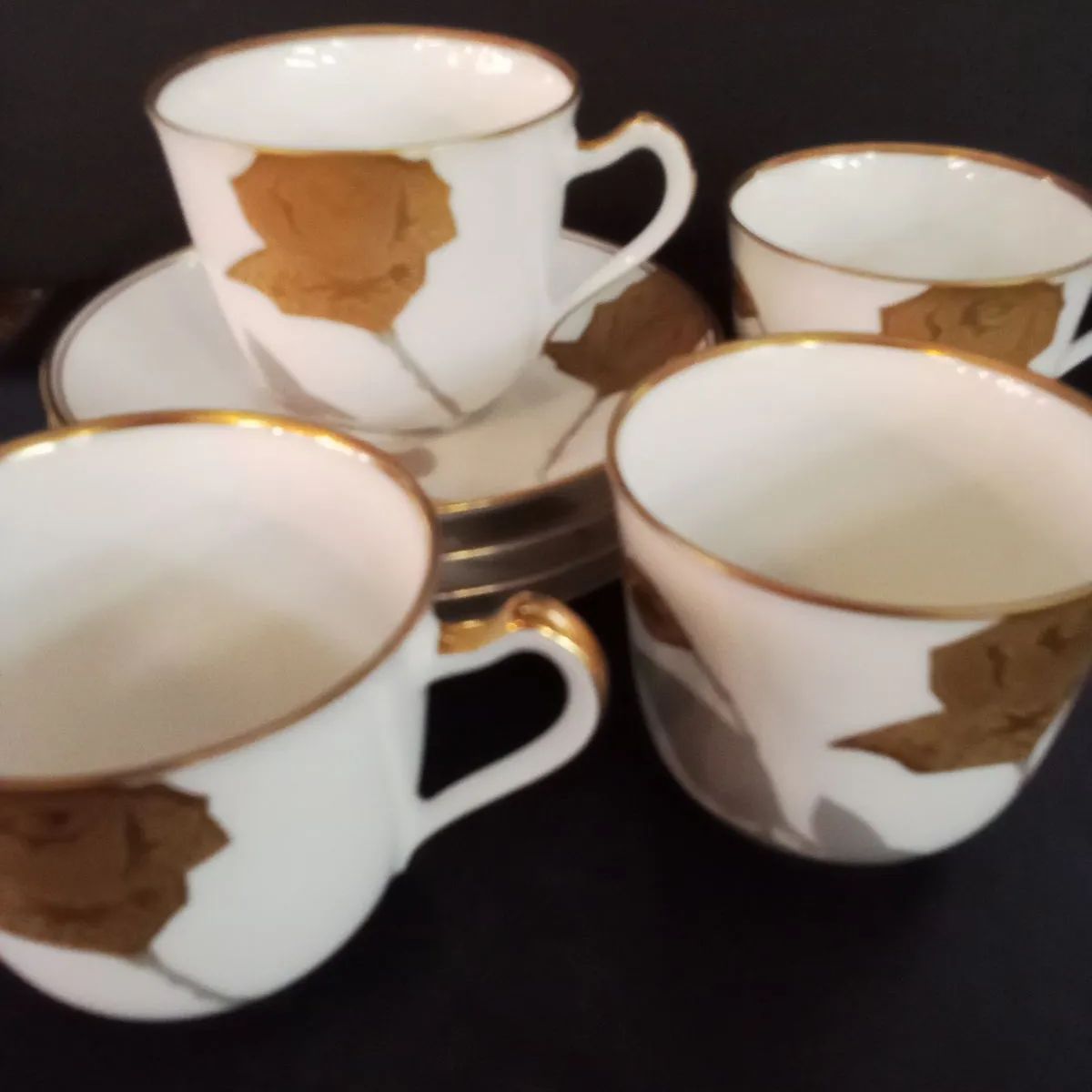 大倉陶園 金蝕薔薇 コーヒーカップ ソーサー 4客セット