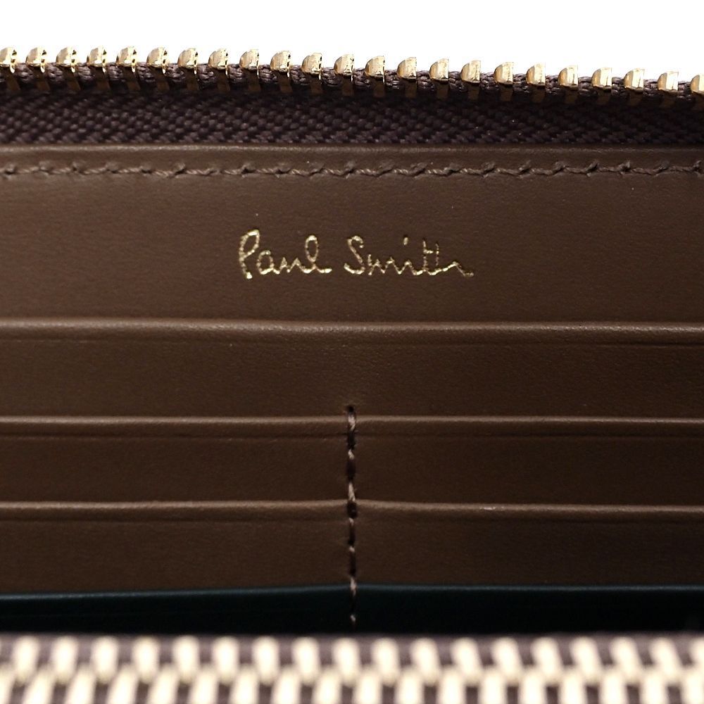 未使用品 Paul Smith サプルレザー ラウンド ウォレット 長財布 トープ 