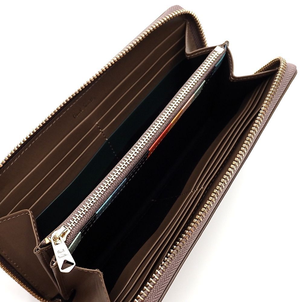 未使用品 Paul Smith サプルレザー ラウンド ウォレット 長財布 トープ 