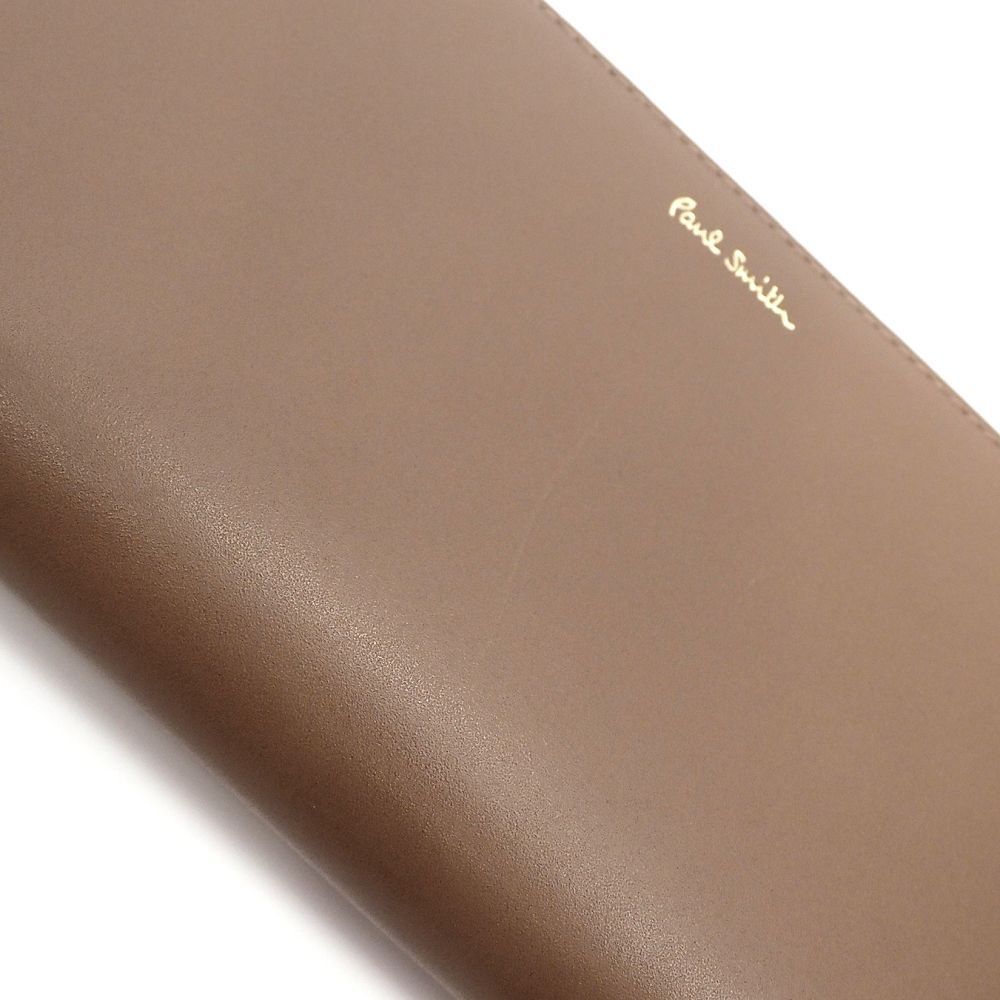 未使用品 Paul Smith サプルレザー ラウンド ウォレット 長財布 トープ 