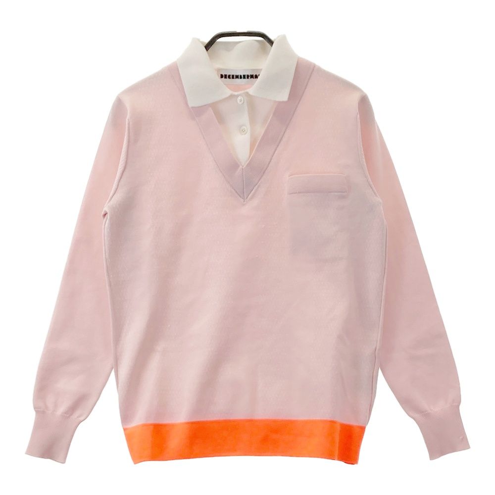 サイズ S ディセンバーメイ 2-912-1004 ニット 長袖ポロシャツ ピンク系 ゴルフウェア レディース ストスト