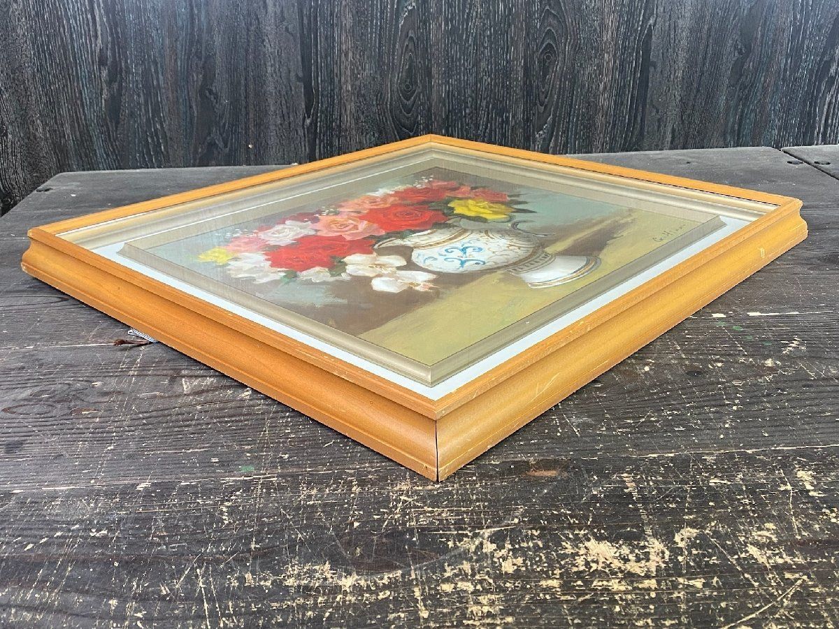 美術品・アンティーク・コレクション F1482 真作 絵画 油彩画 日野皖
