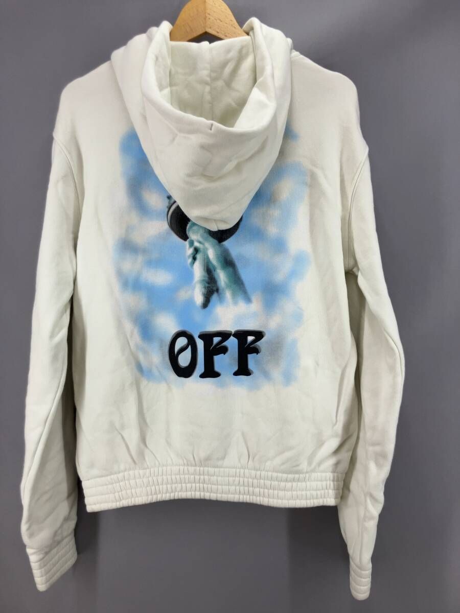 OFF-WHITE オフホワイト フーディ パーカー 裏起毛 自由の女神 サイズS ホワイト系 冬
