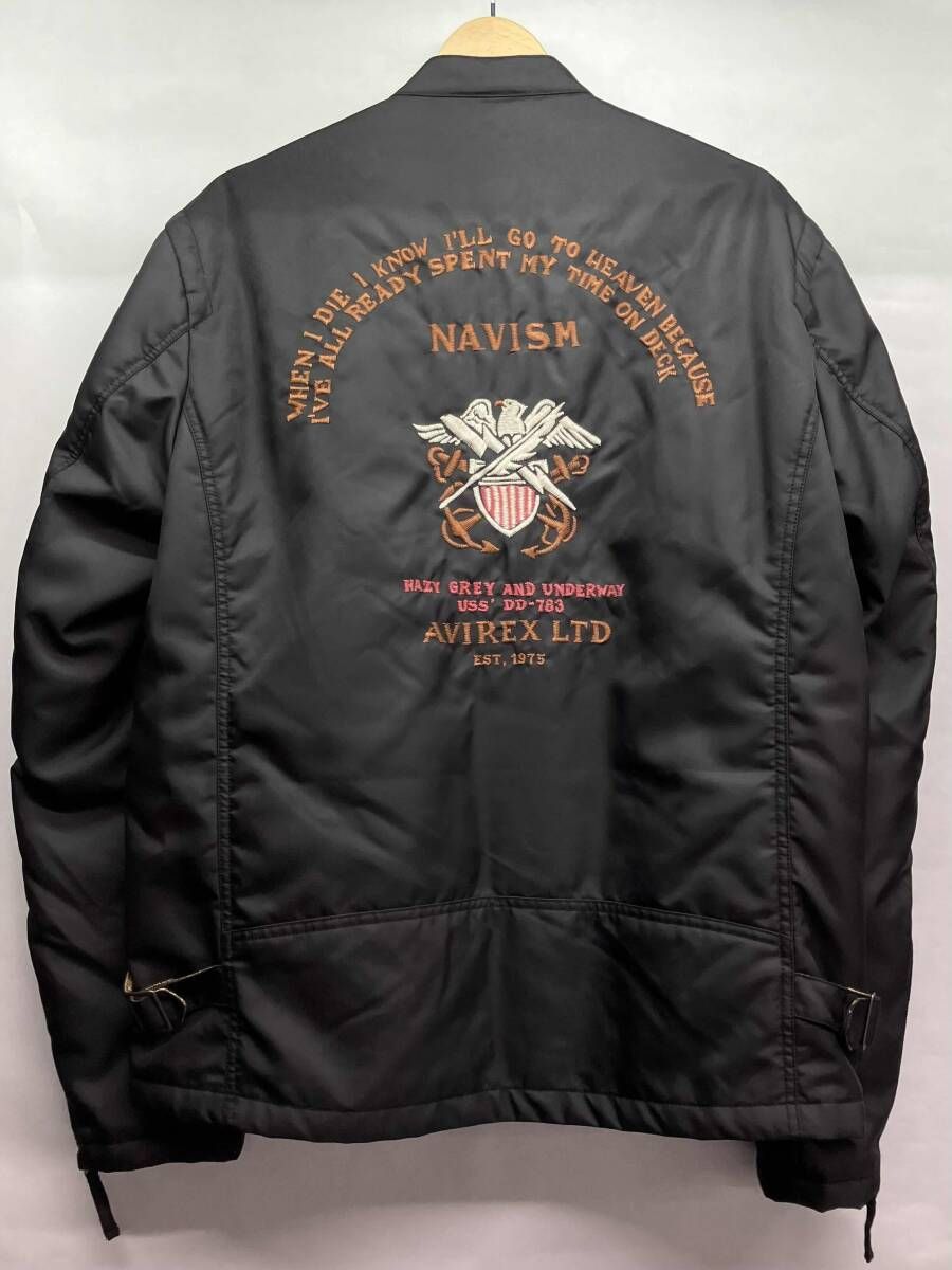 AVIREX ジャケット ブラック 6112088 NAVISM USS DD-783 アジャスタベルト アヴィレックス 28-A 6755