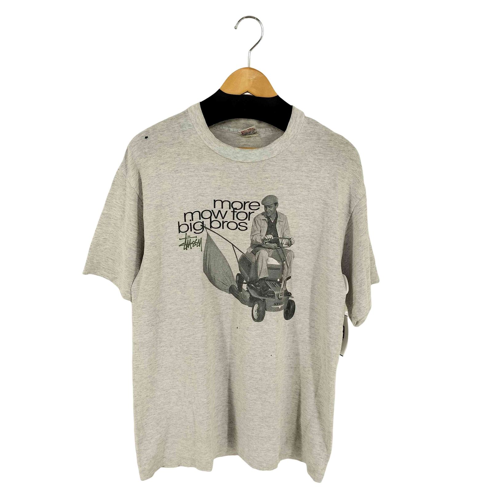 Stussy(ステューシー) 90s OLD STUSSY オールド ステューシー 白タグ シングルステッチ more mow for big bros フォトプリント Tシャツ メンズ import：L 【中古】【ブランド古着バズストア】 ステューシー Stussy 90s OLD STUSSY オールド ステューシー 白タグ