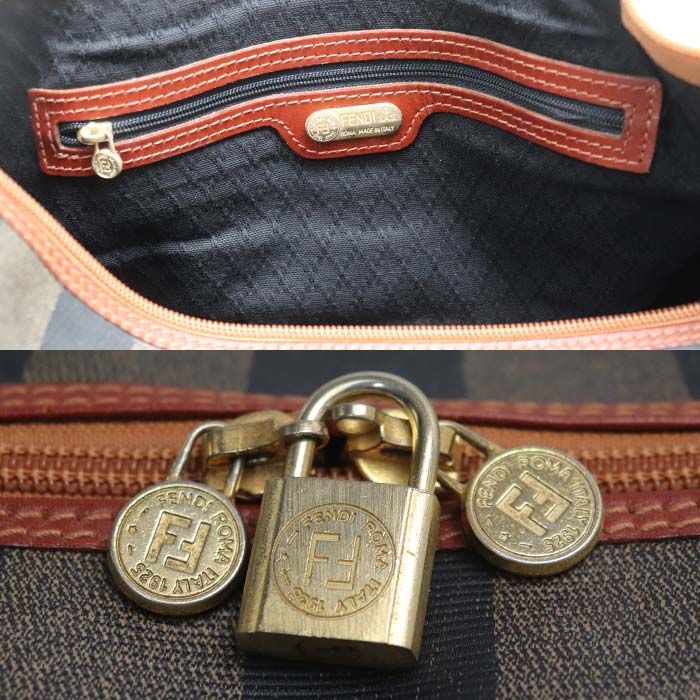 FENDI フェンディ ペカン ボストンバッグ カーキ ブラウン レディース