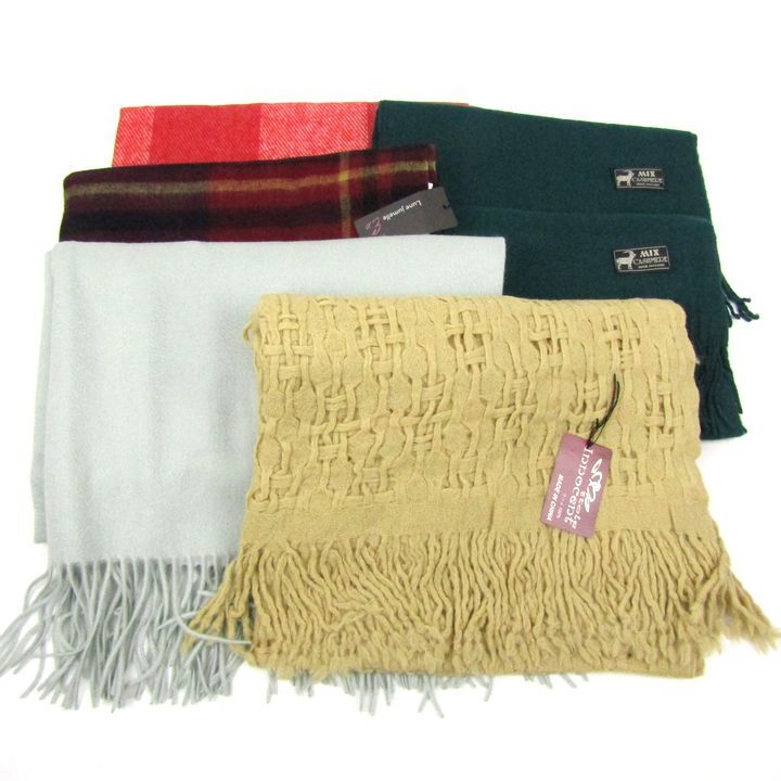 ルナジュメール他 マフラー 5点セット 有 ストール カシミヤ ウールなど まとめて 大量 レディース