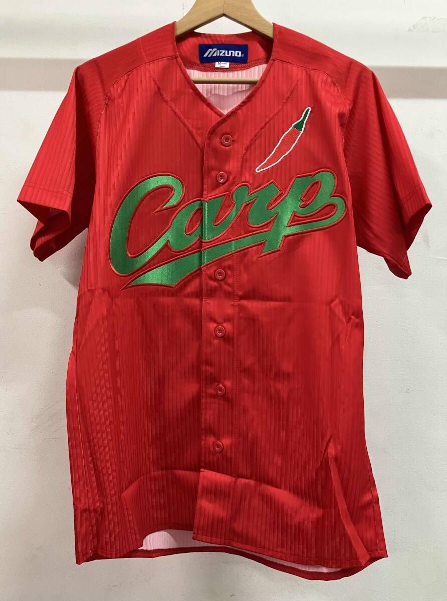 MIZUNO ミズノ Carp カープ 真赤激 ハイクオリティ #21 中崎翔太 半袖シャツ レッド サイズM 中国製 ポリエステル 100%