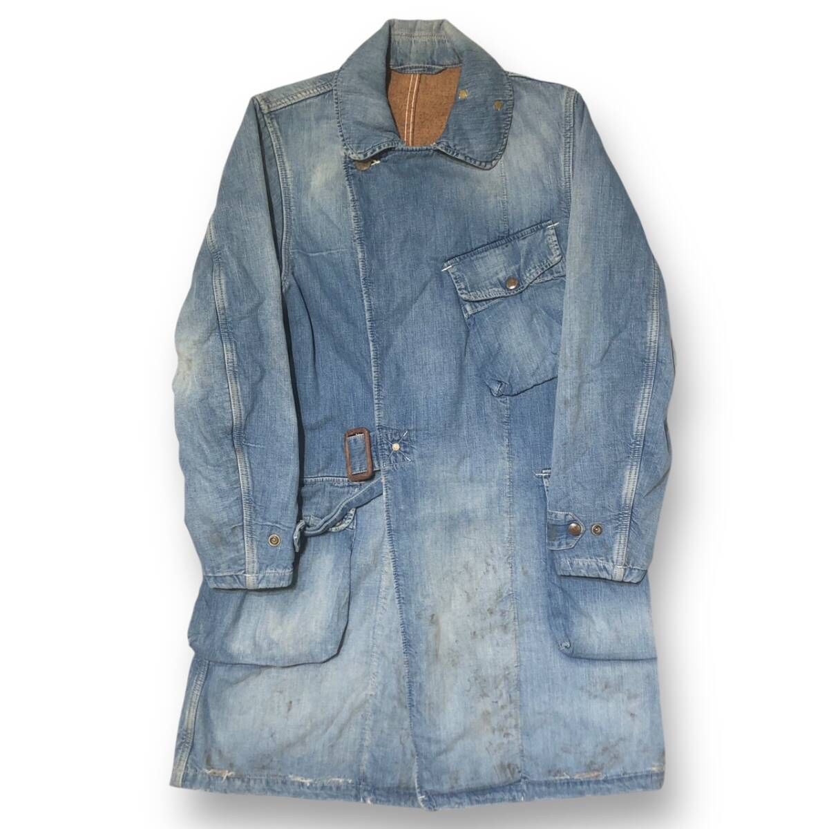 ANACHRONORM Denim coat USED加工 デニムタイロッケンワークコート サイズ1 アナクロノーム