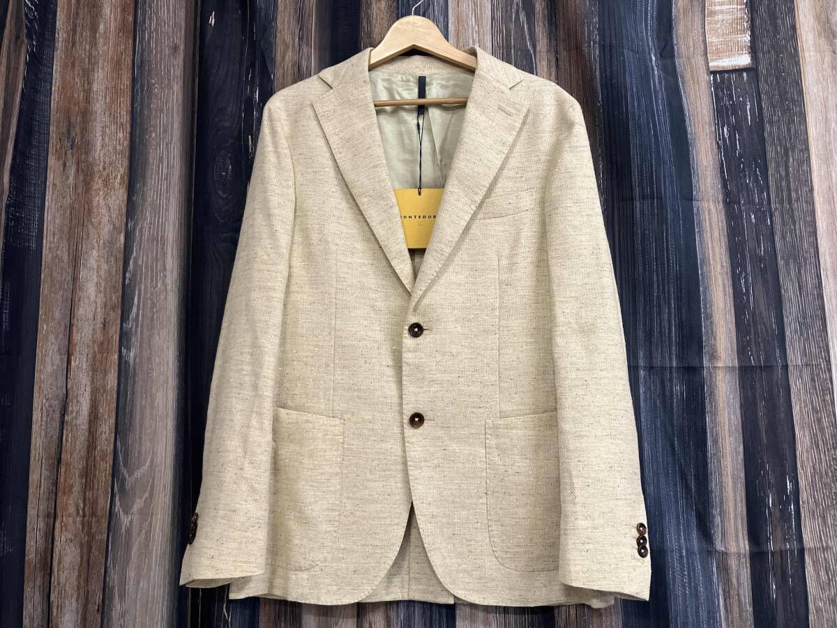 モンテドーロ テーラードジャケット 631021 コットンリネン ナチュラル 46