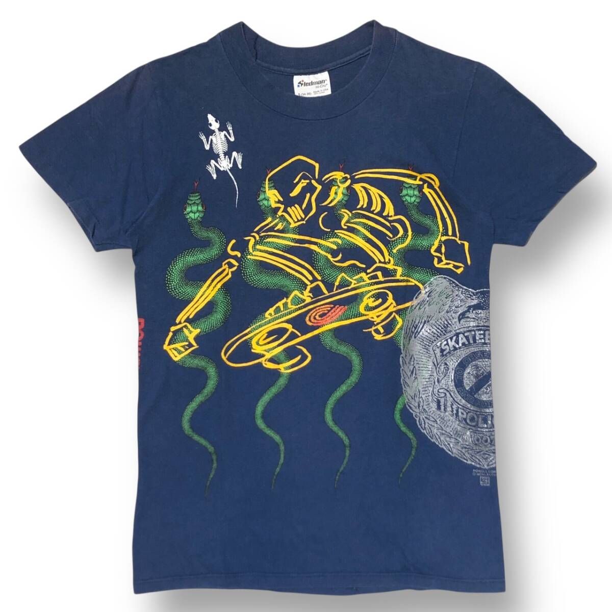 70-80s POWELL PERALTA STEDMAN 最初期 マルチロゴプリントTシャツ S