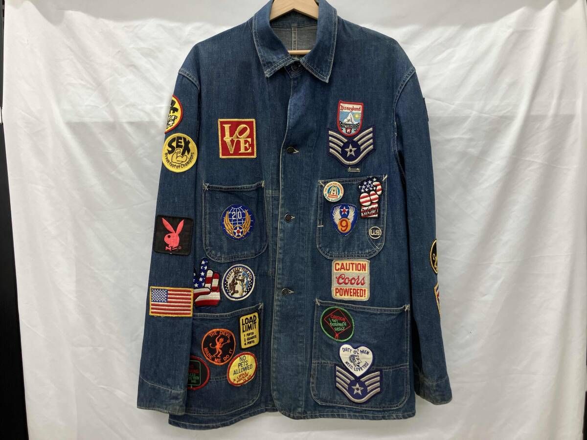 VINTAGE 40s,50s/デニムカバーオール/13スターボタ カバーオール/LL