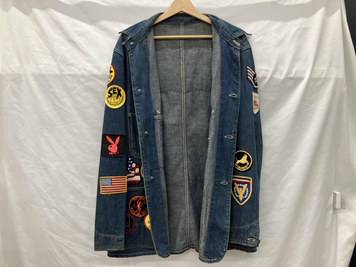 VINTAGE 40s,50s/デニムカバーオール/13スターボタ カバーオール/LL