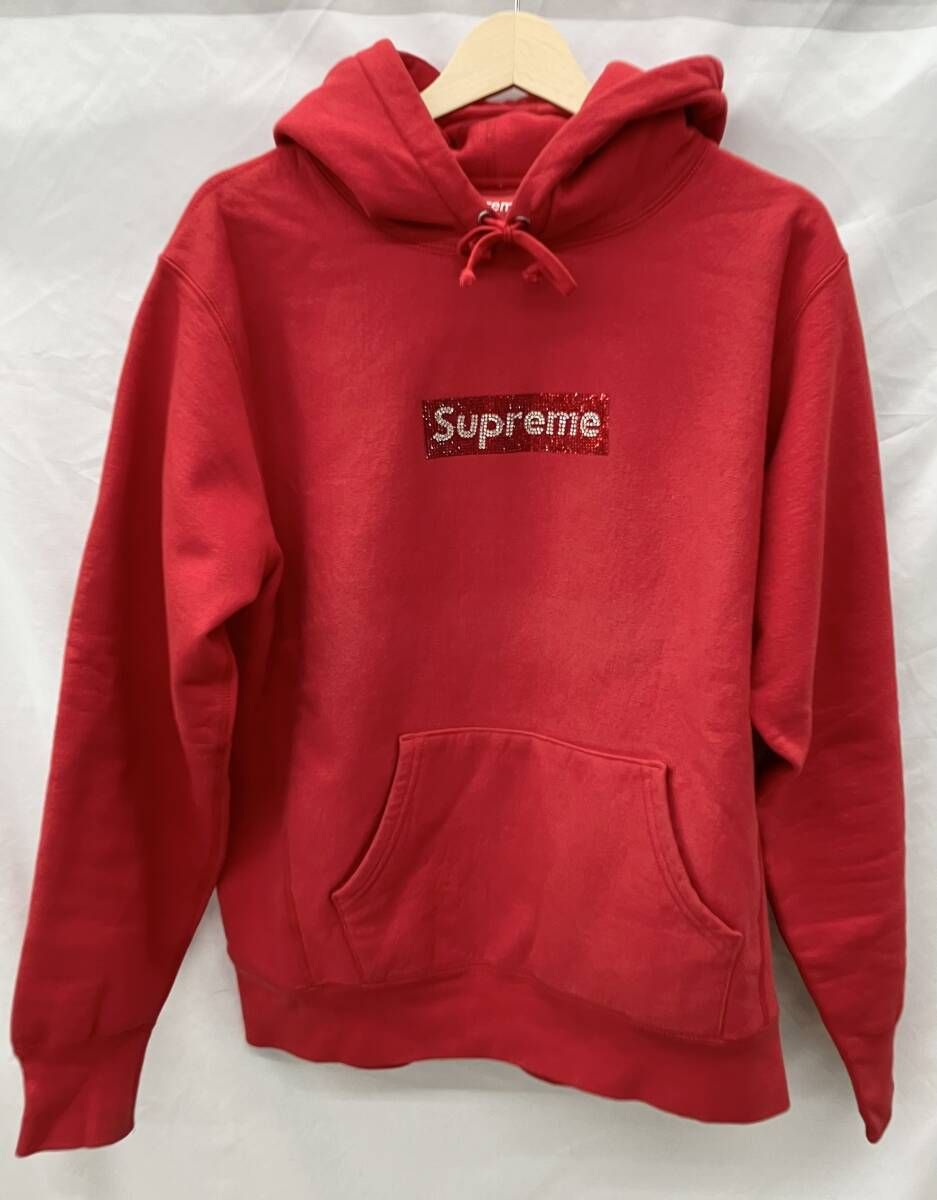 Supreme シュプリーム スワロフスキー パーカー メンズ レッド Mサイズ