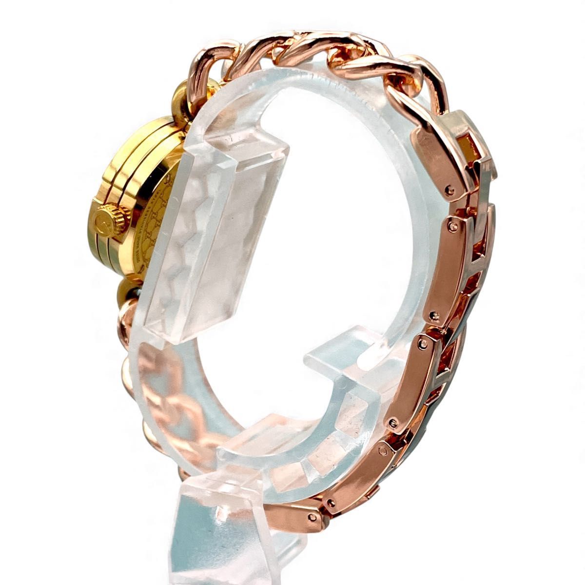 美品 □ 稼働 GUCCI グッチ 107 Gフェイス シェル文字盤 ゴールド