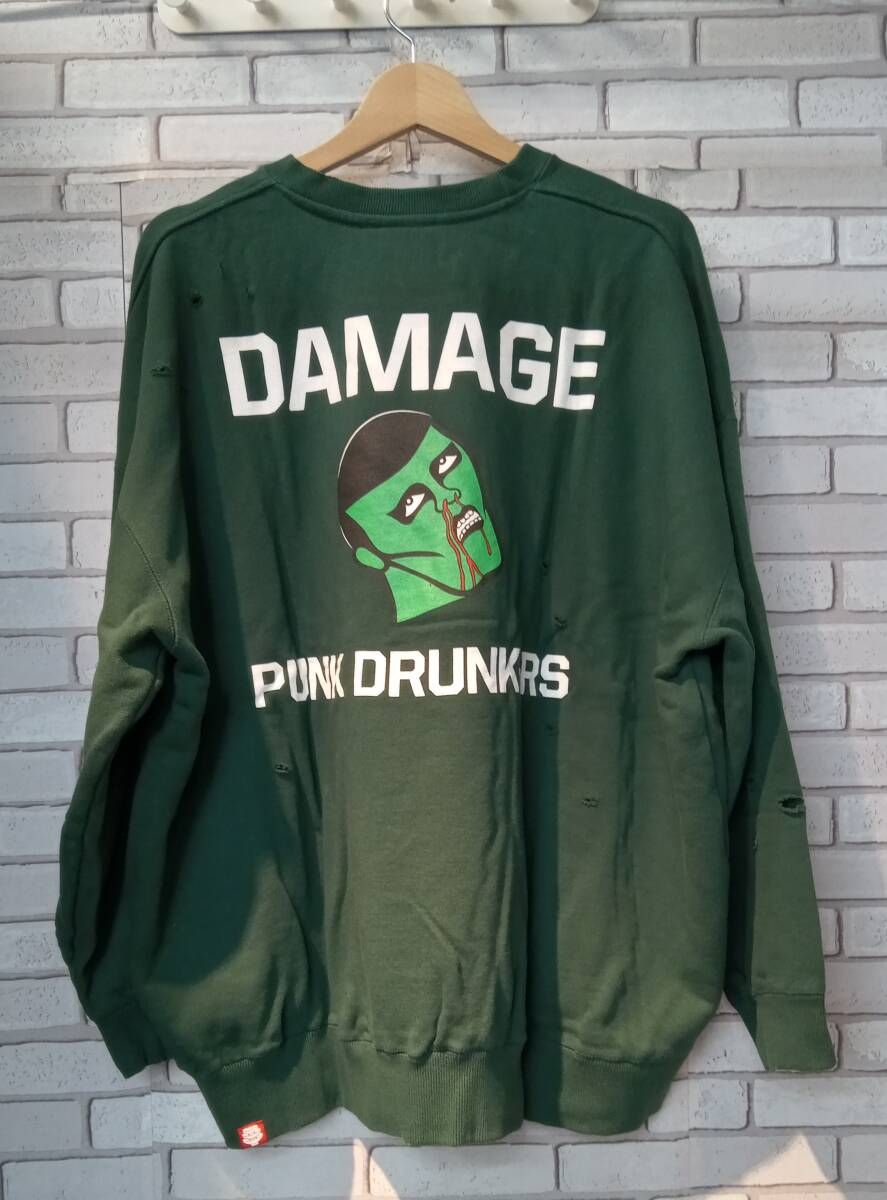 PUNK DRUNKERS パンクドランカーズ Wダメージトレーナー XLサイズ