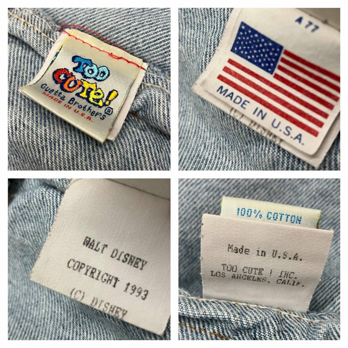 ☆TOO CUTe デニムジャケット／ミッキー&ミニー Gジャン ディズニー