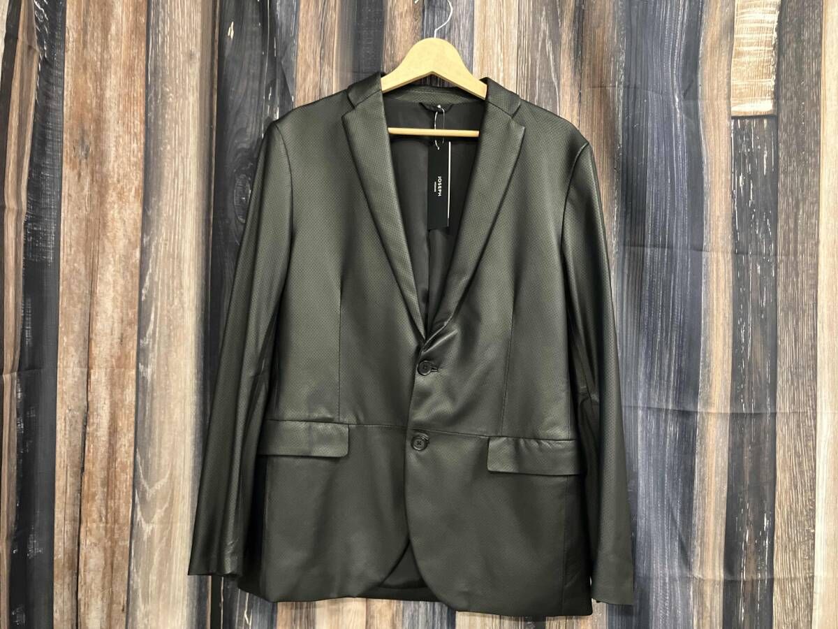 JOSEPH ジョセフ ライトパンチングレザージャケット テーラードジャケット ブラック 48