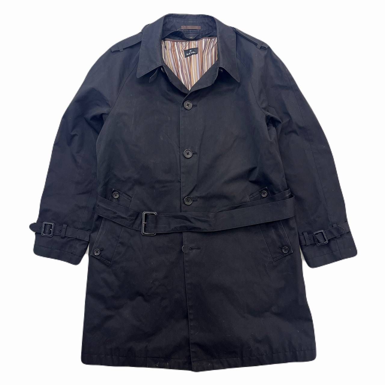 ポールスミス ステンカラーコート キルティング ライナー付き ブラック PS ポールスミス 厚手 ベンタイル調 コットン ステンカラーコート