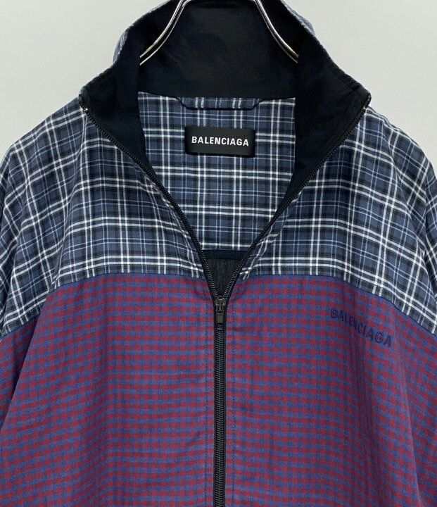 18AW BALENCIAGA check track jacket チェックトラックジャケット