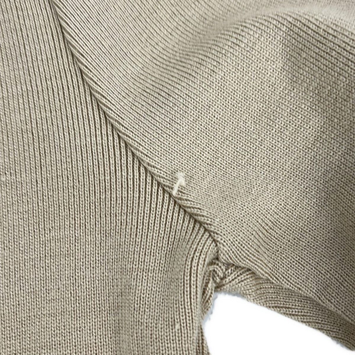 Rene(ルネ) ブルゾン サイズ36美品 - ベージュ×黒 長袖/ニット/フリル