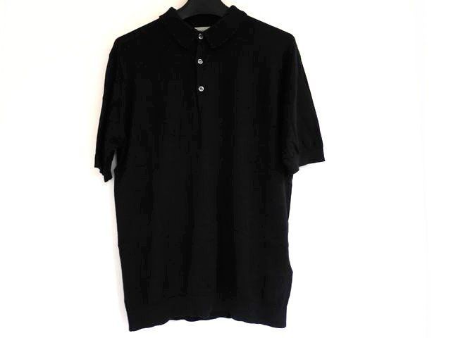 JOHN SMEDLEY ジョンスメドレー シーアイランドコットン ポロシャツ サイズM メンズ 黒 ブラック 7 K