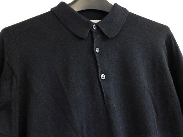 JOHN SMEDLEY ジョンスメドレー シーアイランドコットン ポロシャツ サイズM メンズ 黒 ブラック 7 K