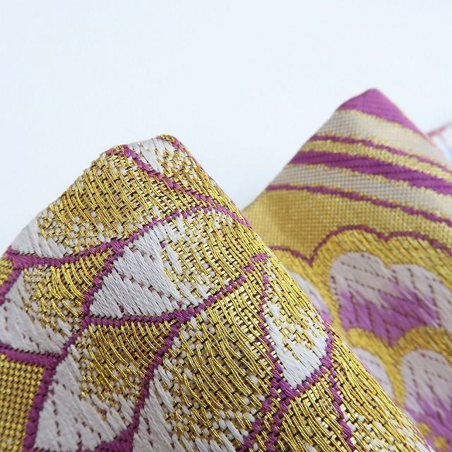 百華 O-167 牡丹 菊 桜 正絹 着物 成人式 振袖用 袋帯