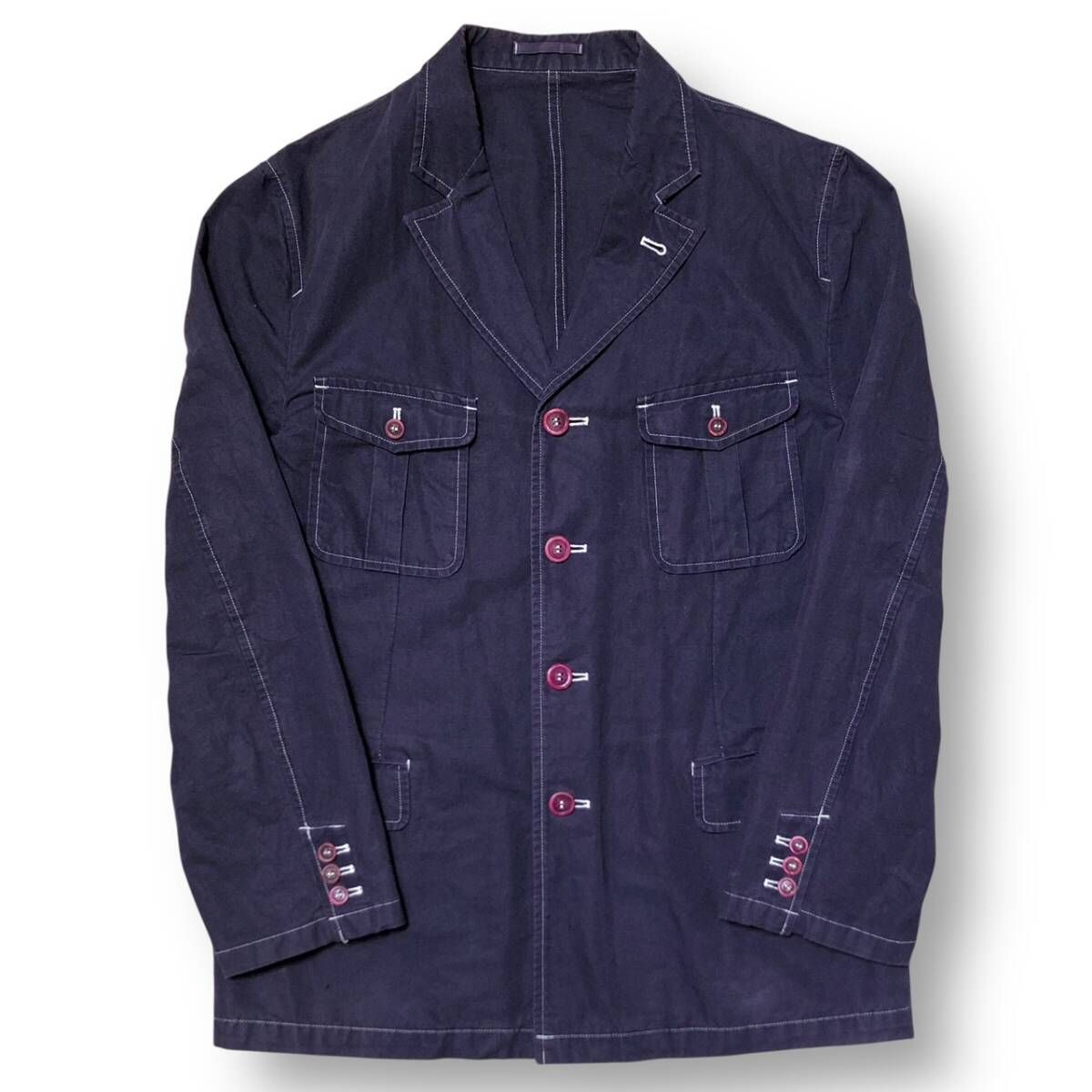 00 aw COMME des GARCONS HOMME archive 4 b tailored jacket 製品染め飴ボタン4 Bテーラードジャケット パープル系 М コムデギャルソンオム