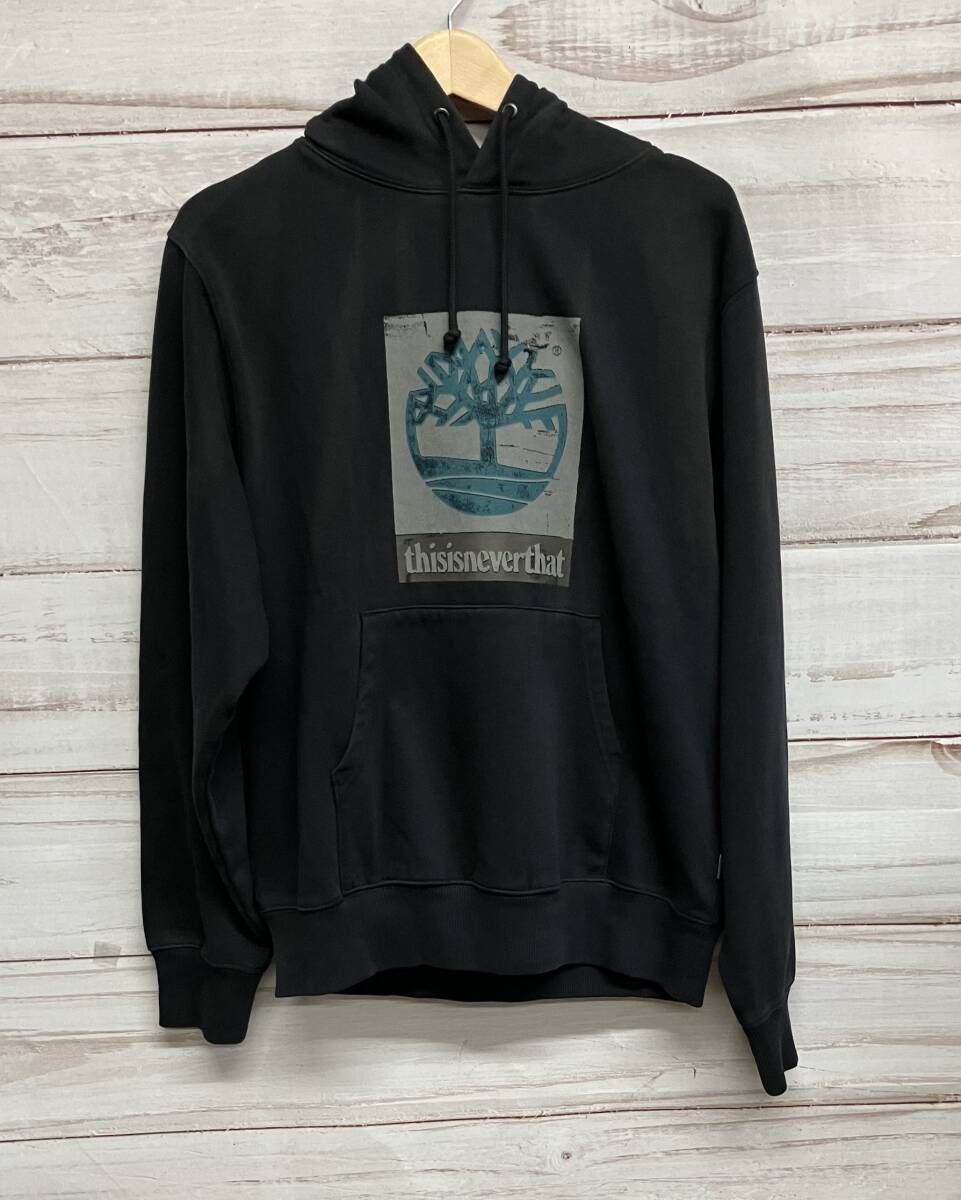 Timberland ティーバーランド パーカー メンズサイズS ブラック系ロゴマーク入り