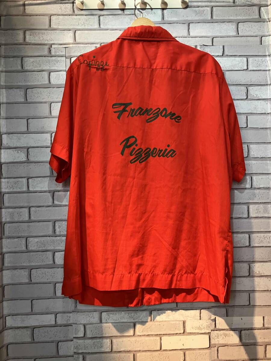 King Louie キングルイ 半袖シャツ ボーリングシャツ 70 s Permanent Pressタグ 赤 レッド