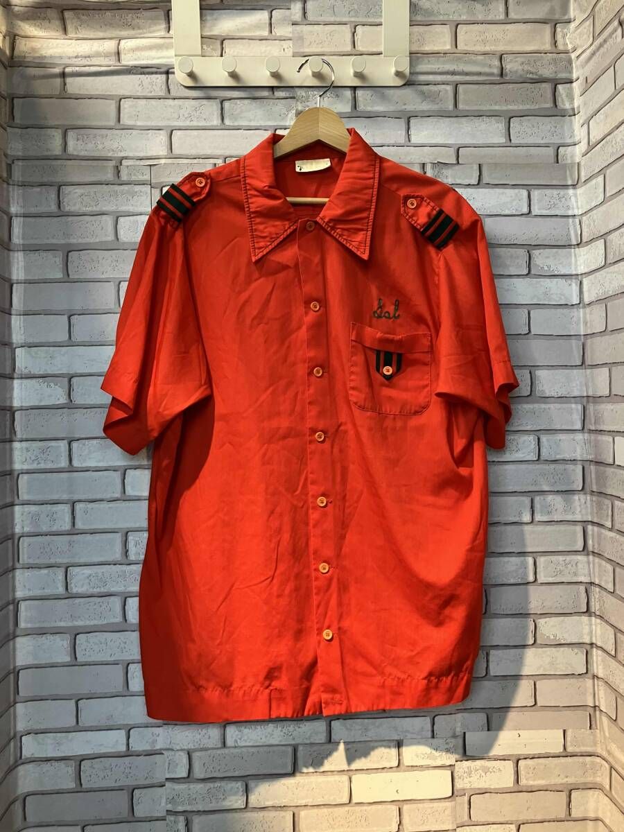 King Louie キングルイ 半袖シャツ ボーリングシャツ 70 s Permanent Pressタグ 赤 レッド