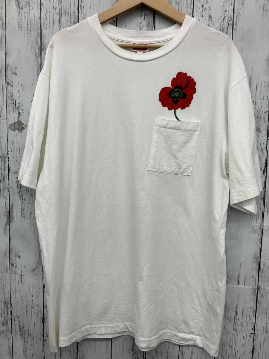 KENZO PARIS メンズ半袖Tシャツ poppy Lサイズ ポピー 白 ケンゾー