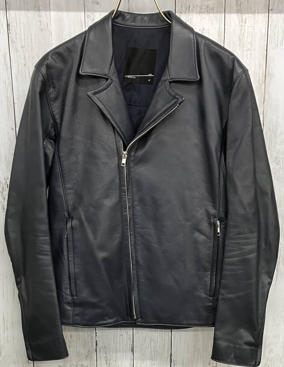LAD レザージャケット ラッドミュージシャン 2110 351 ダブルライダース 牛革 ネイビー size 42